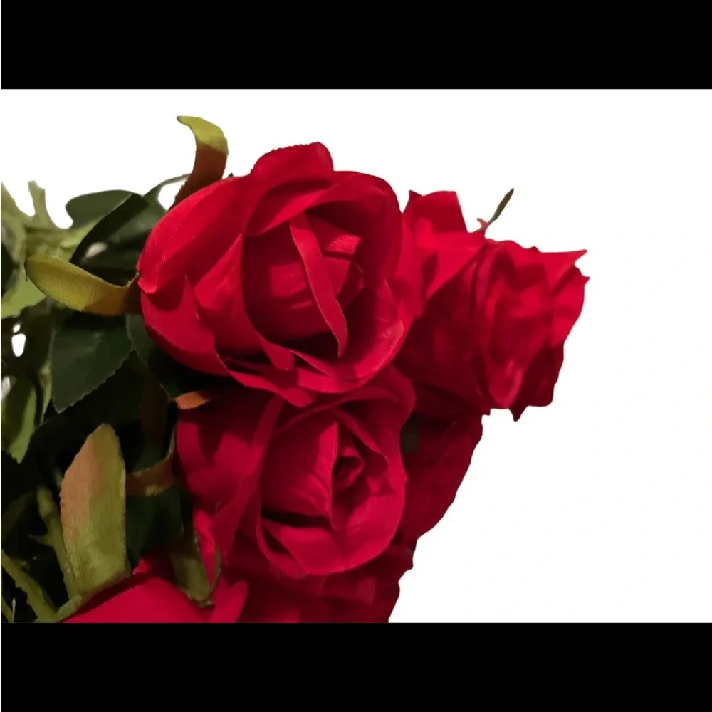 Dozen Red Artificial Faux Roses- 12 Roses - Picture 3 of 6